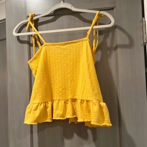 Billabong Yellow Crop Top - Size Small - Yellow